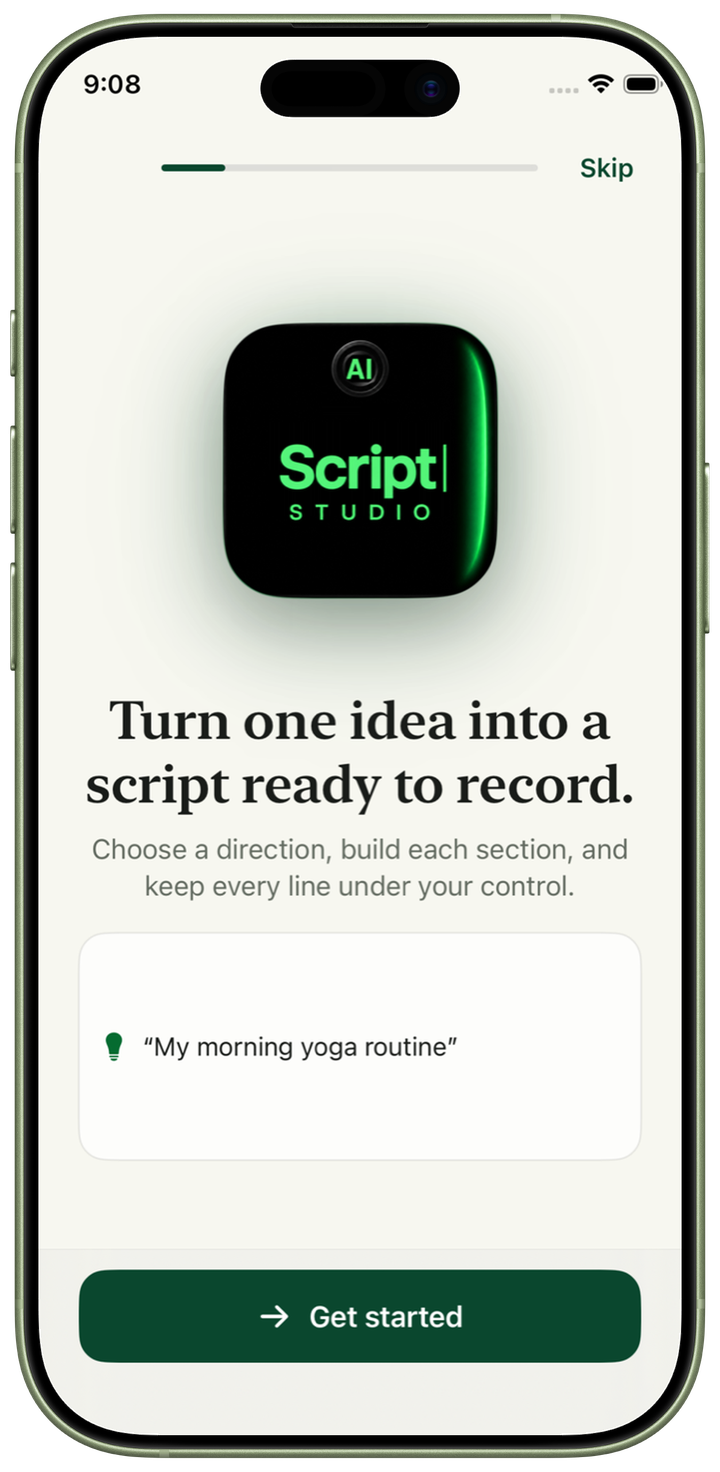 Script Studio 환영 화면